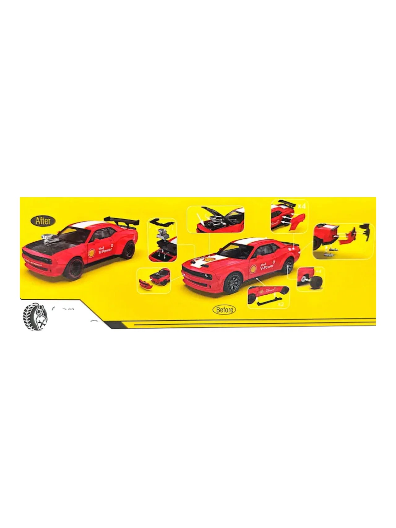 CCA 2022 Dodge Challenger SRT Jailbreak 2 in 1 Car Tuning Set 1:36 Scale - Image 3