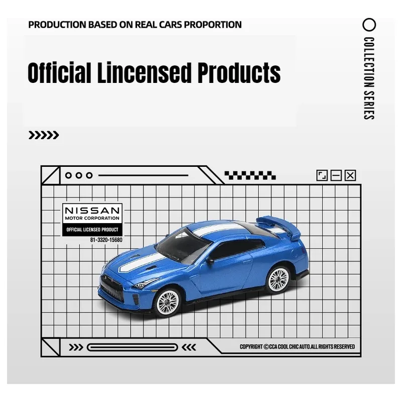 CCA Nissan GT-R (R35) Blue 1:64 Scale Diecast Model S03-01 - Image 3