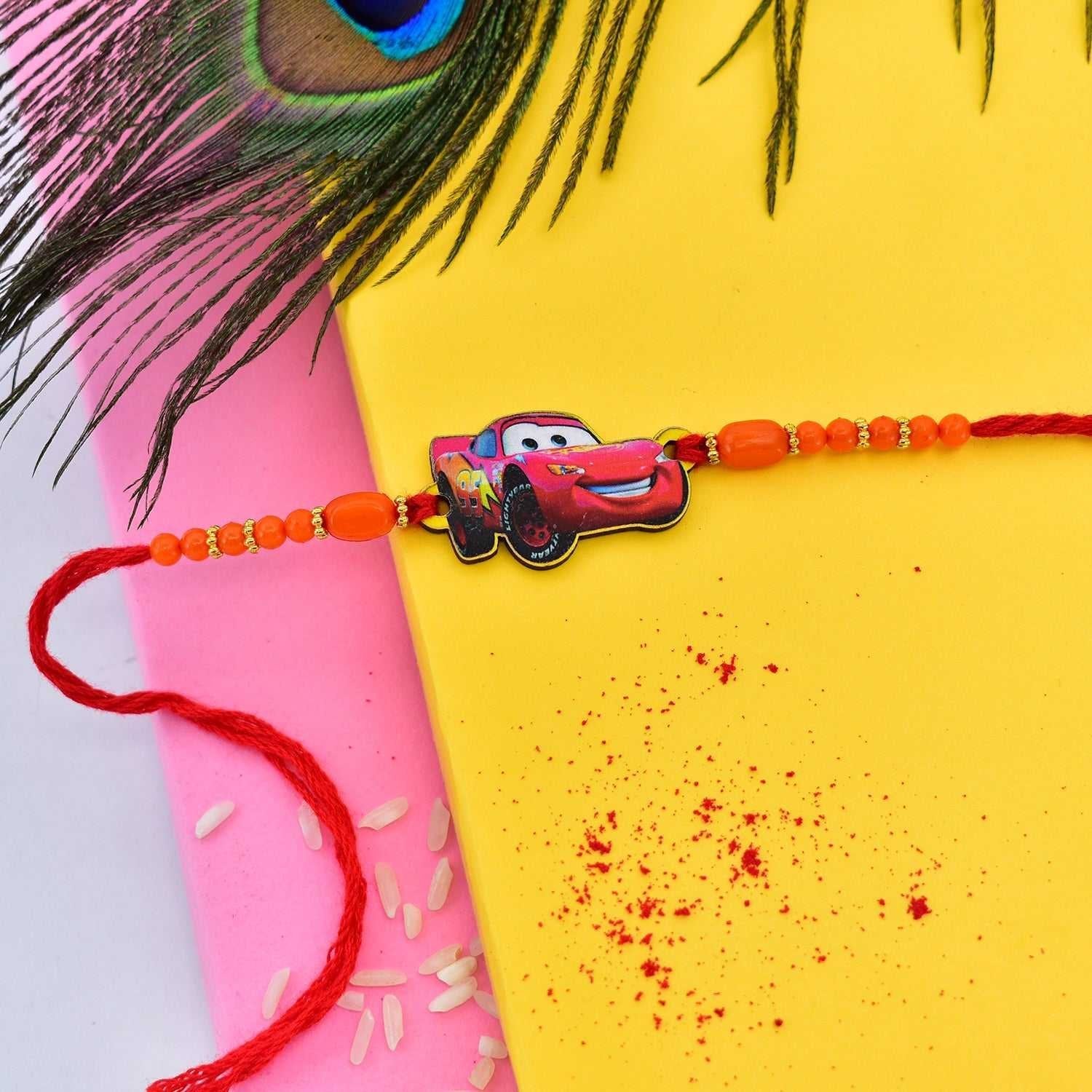 Disney Lightning Mcqueen Car Rakhi for Raksha Bandhan - Image 3