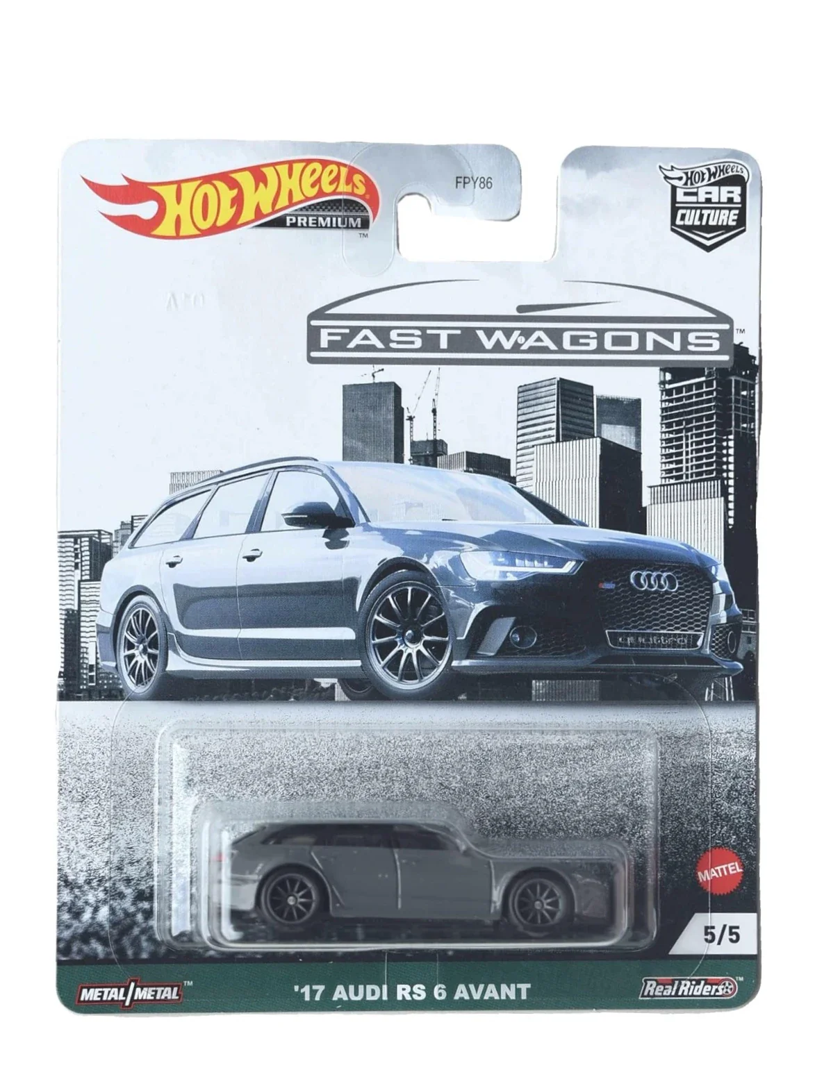 Hotwheels Car culture Fast wagons 17 audi rs6 avant imported premium 1:64 Scale