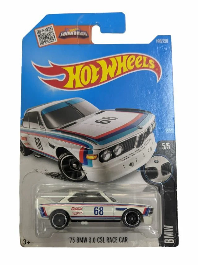 Hotwheels 73 BMW 3.0 CSL Race Car Imported Mainline 1:64 Scale ( Card is damage car mint condition )