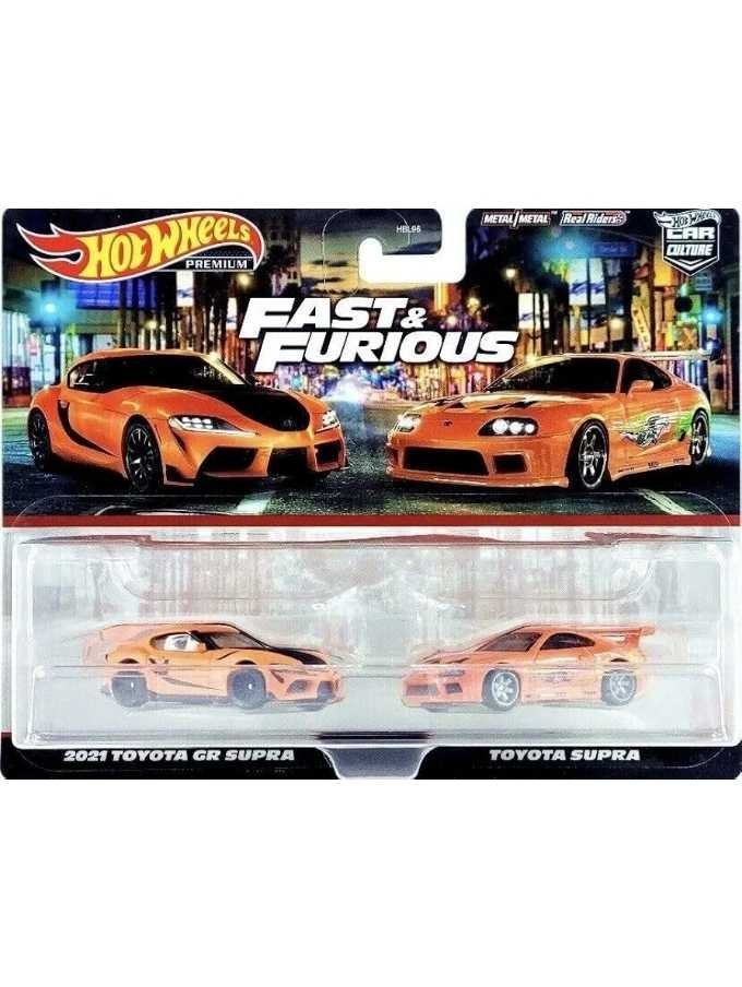 EXCLUSIVE Hotwheels Car Culture Fast & Furious Two pack 2021 Toyota GR Supra & Toyota Supra