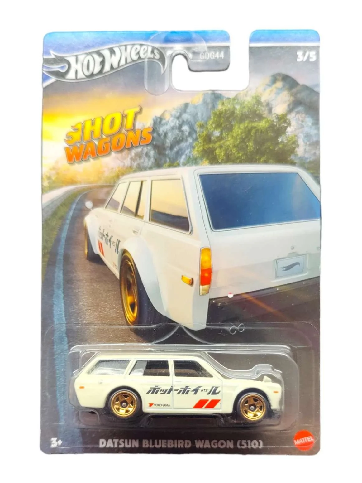 Hotwheels Hot Wagons Datsun Bluebird Wagon(510) imported mainline card art 1:64 Scale