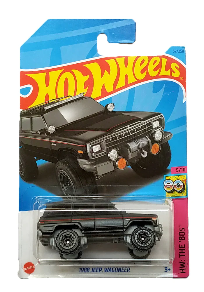 EXCLUSIVES Hot Wheels 1988 Jeep Wagoneer - Black Imported Mainline 1:64 Scale