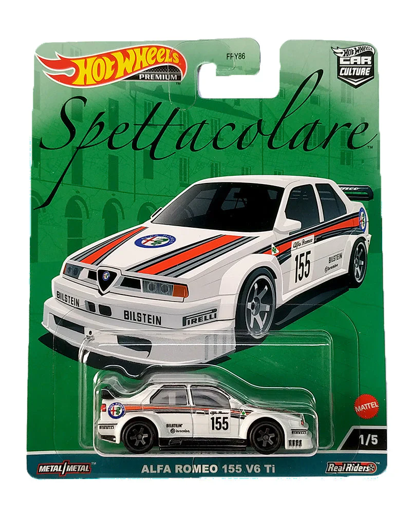 Hot Wheels Premium Spettacolare Alfa Romeo 155 V6 Ti 1:64 Die-Cast Collectible