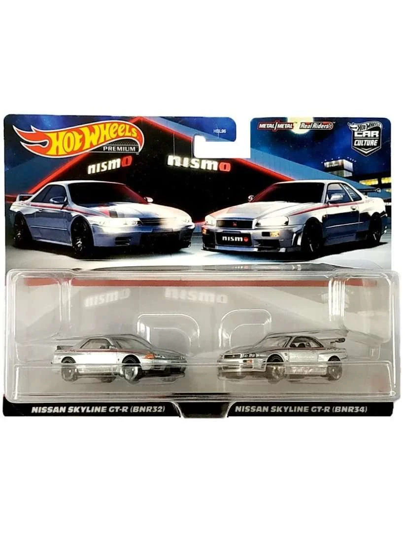 EXCLUSIVES HotWheels Nismo Nissan Skyline GT-R (BNR32) - Silver &amp; Nissan Skyline GT-R (BNR34) 2 Pack