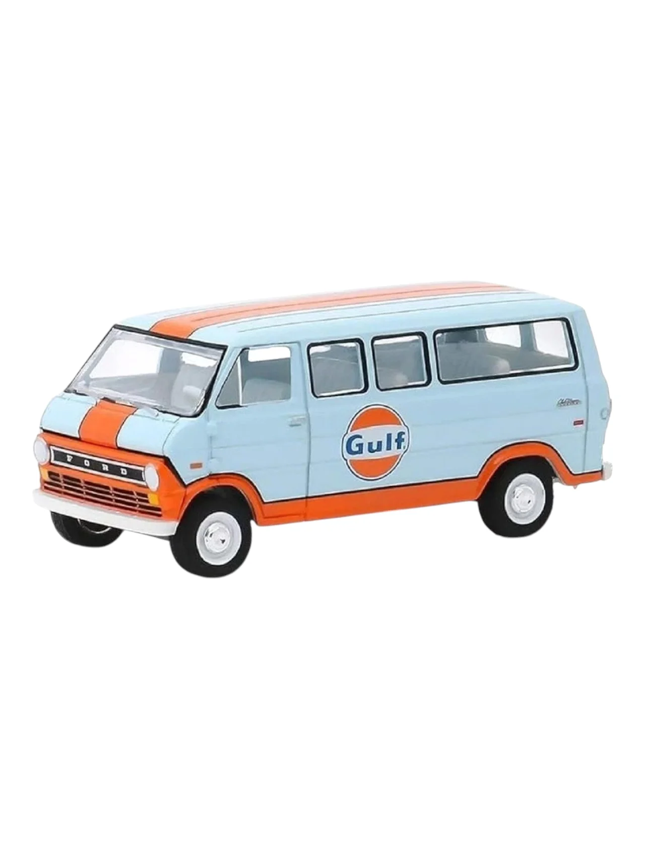 Greenlight 1972 ford club wagon & enclosed car trailer imported team transport 1:64 Scale - Image 4