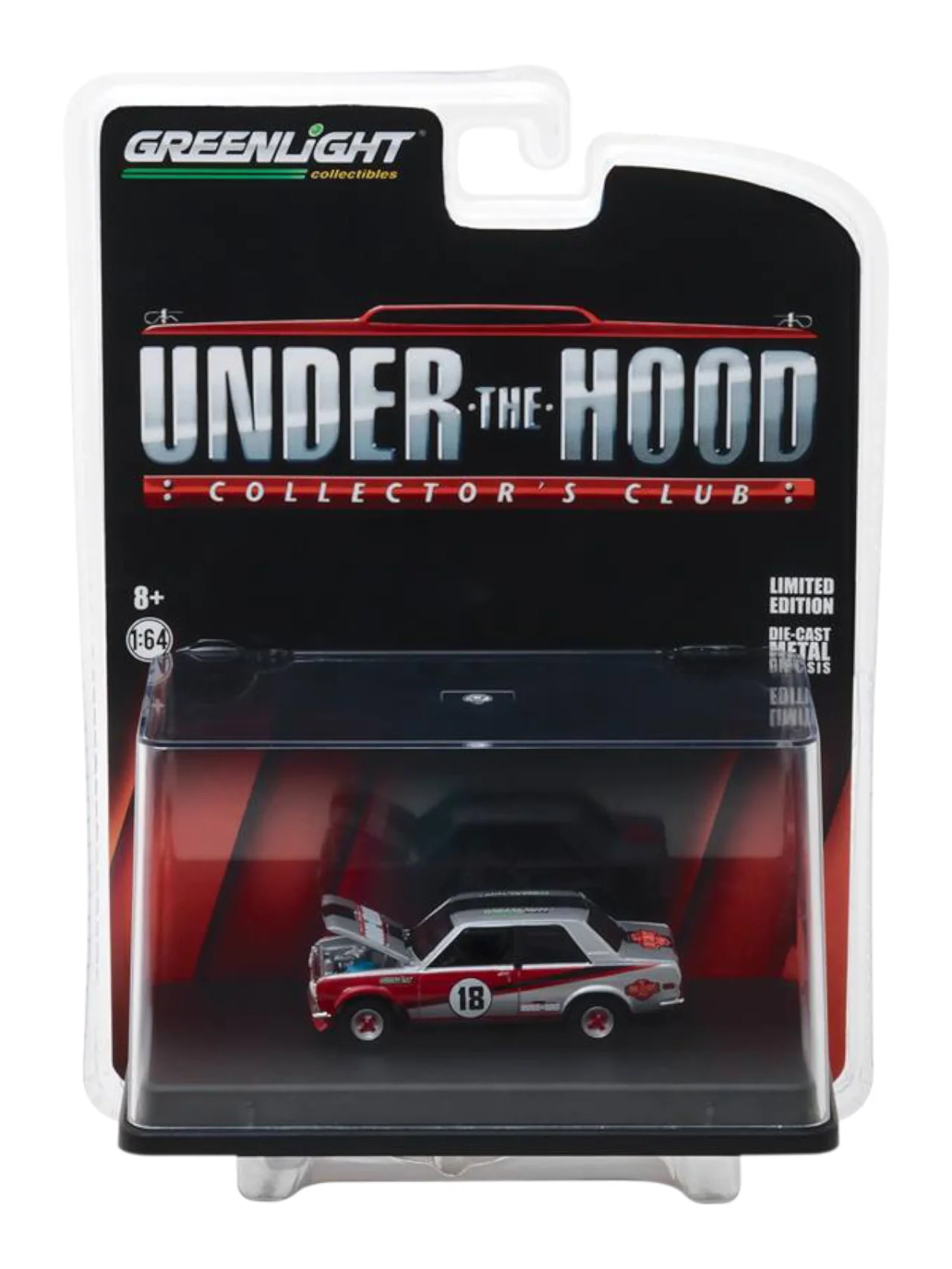 Greenlight Collectibles Under The Hood Collectors Club 1971 Datsun 510 1:64 Scale