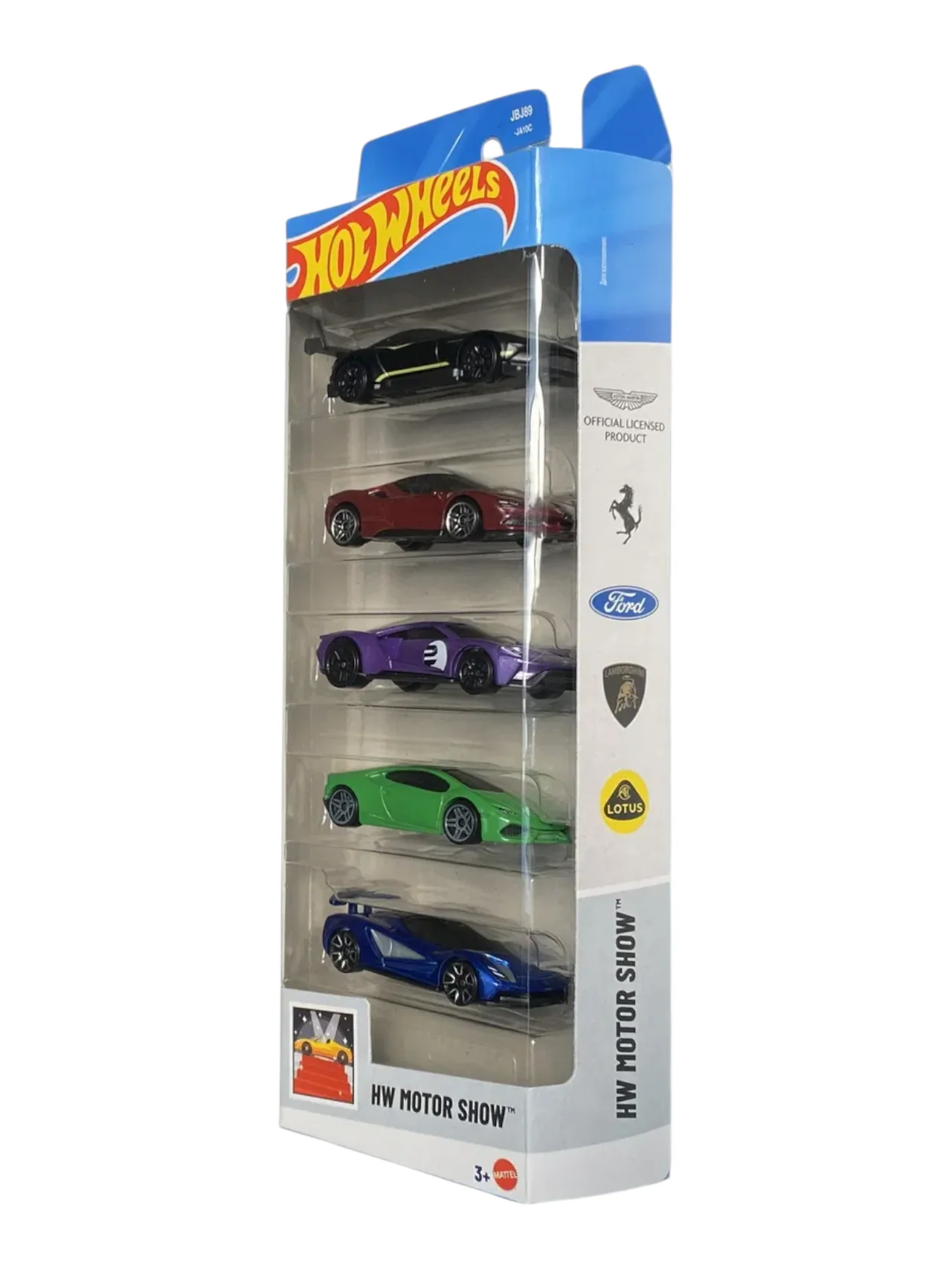Hot Wheels Car 2025 HW Motor Show Pack of 5 (Aston Martin Vulcan, Ferrari SF90 Stradale, 17 Ford GT, Lamborghini Huracan Lp 610-4, Lotus Evija) Multi - Color - Image 2