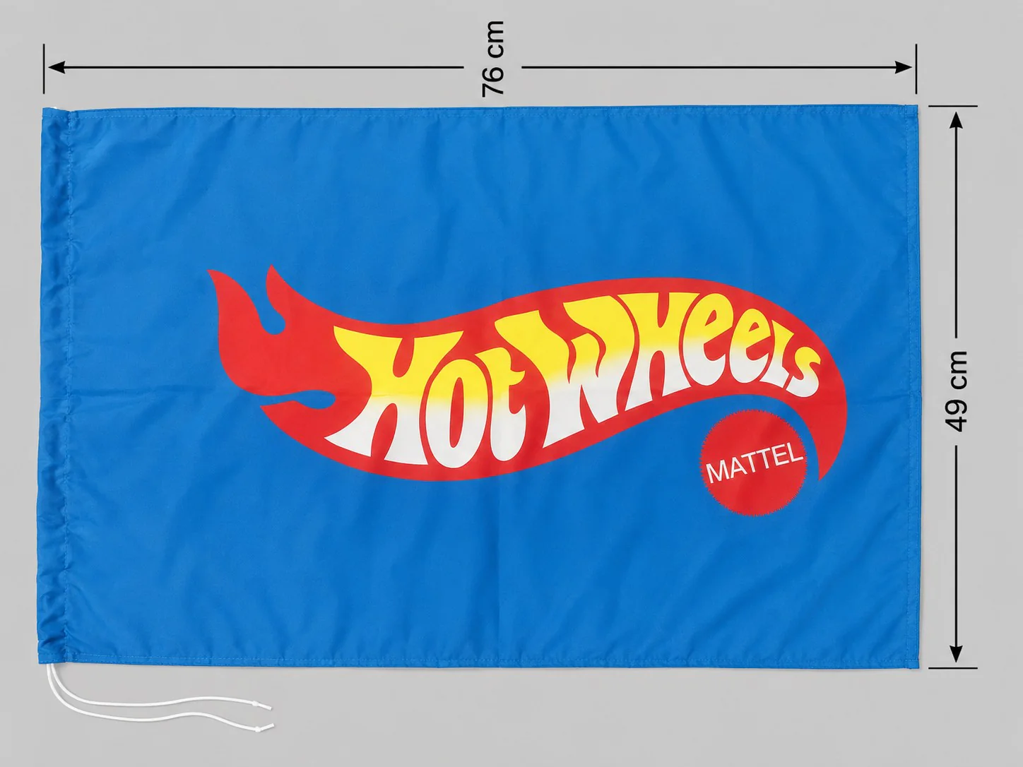 Hot Wheels Mattel Blue Fabric Flag Banner with Drawstring | Wall Hanging Display Flag | 76 x 49 cm - Image 2