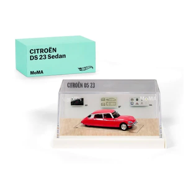 HotWheels MoMA Edition Citroën DS 23 Sedan Premium RLC Die-Cast Car with Display Case 1:64 Scale jgl48