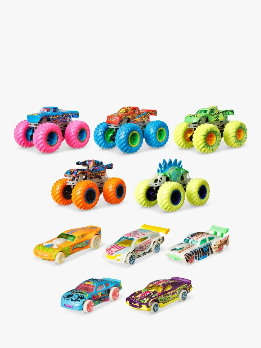 Hot Wheels Monster Trucks Glow in the Dark Collection Diecast Car 10-Pack - Image 2