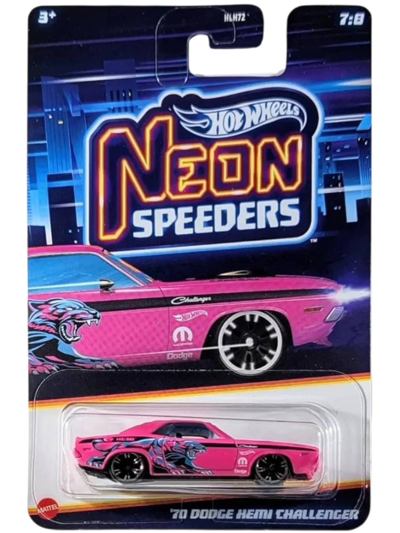 HotWheels Neon Speeders 70 Dodge Hemi Challenger Mainline Imported 1:64 Scale