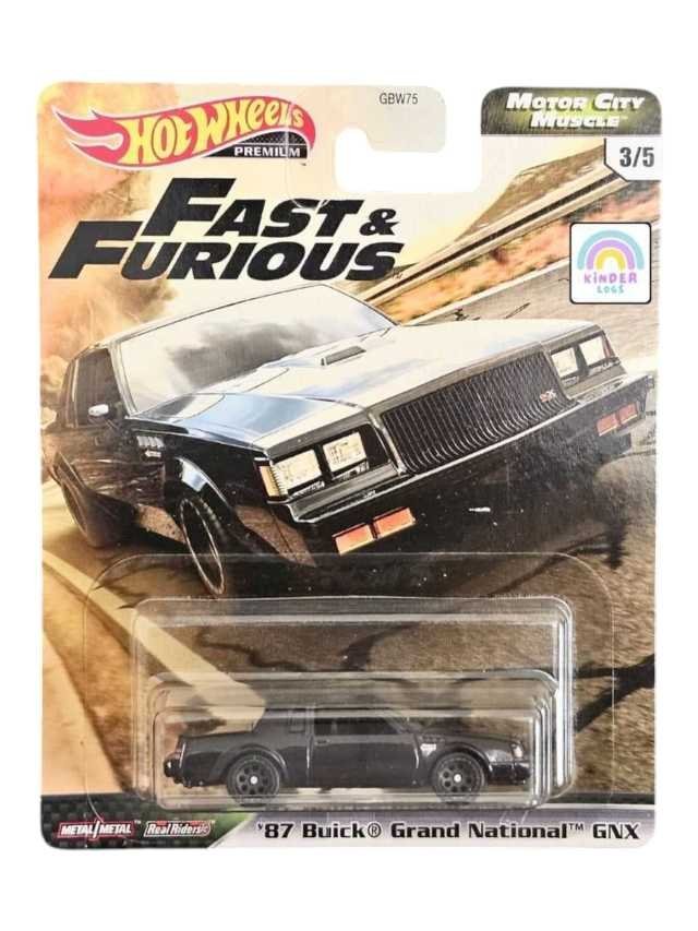 Hot Wheels Fast and Furious Motor City Muscle 87 Buick Grand National GNX Imported Premium 1:64 Scale