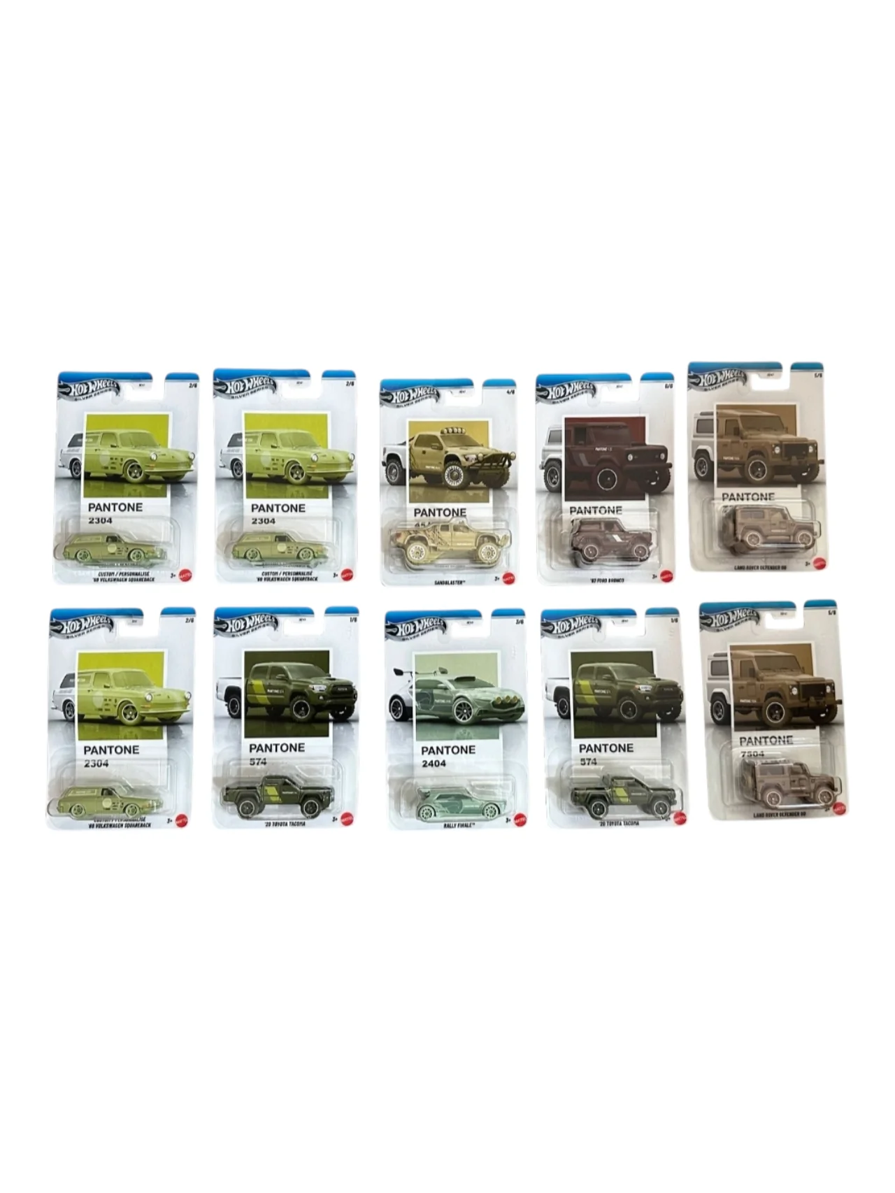 HotWheels Pantone Silver Series Mainline Card art Complete Set of 10 Cars | 1:64 Scale Collectible Die-Cast Vehicle Set - Image 2
