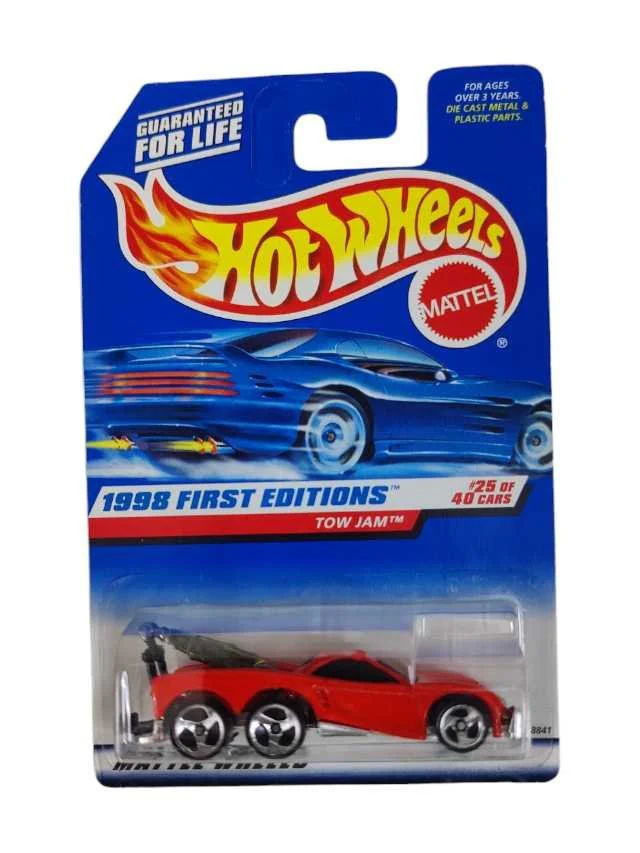 Hotwheels Imported Mainline Old Card Art 1998 First Editions Tow Jam #25/40 Die-Cast Car 1:64 Scale