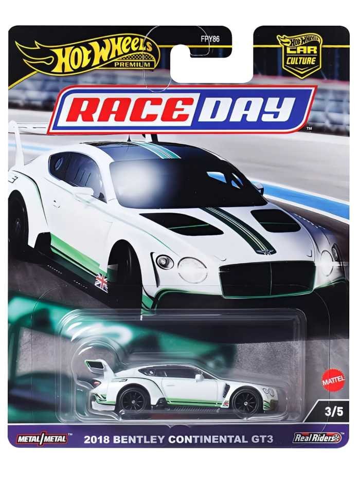 HotWheels race day 2018 Bentley Continental GT3 imported premium 1:64 Scale