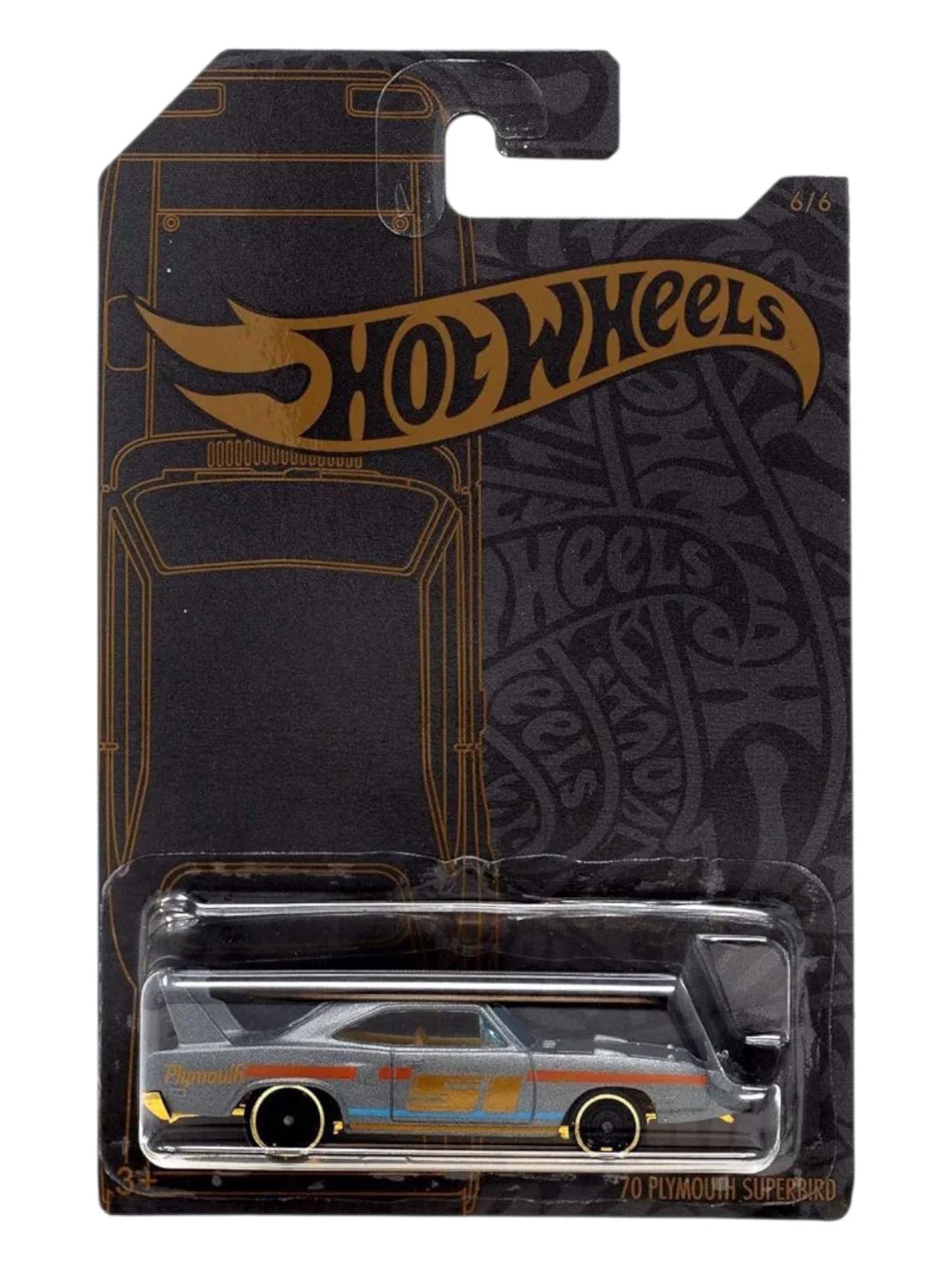 HotWheels 2019 Satin and Chrome 51st Anniversary 70 Plymouth Superbird Imported Mainline Card Art 1:64 Scale