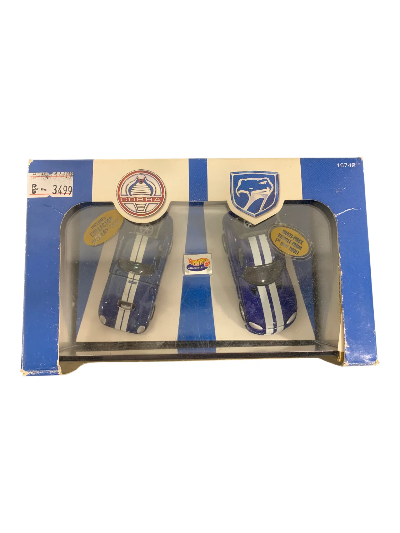 HotWheels 35th Anniversary Of The Shelby Cobra 1965 Cobra Daytona and 1997 Dodge Viper GTS 2 Pack 1:64 Scale (Limited Edition No -B2330) - Image 2