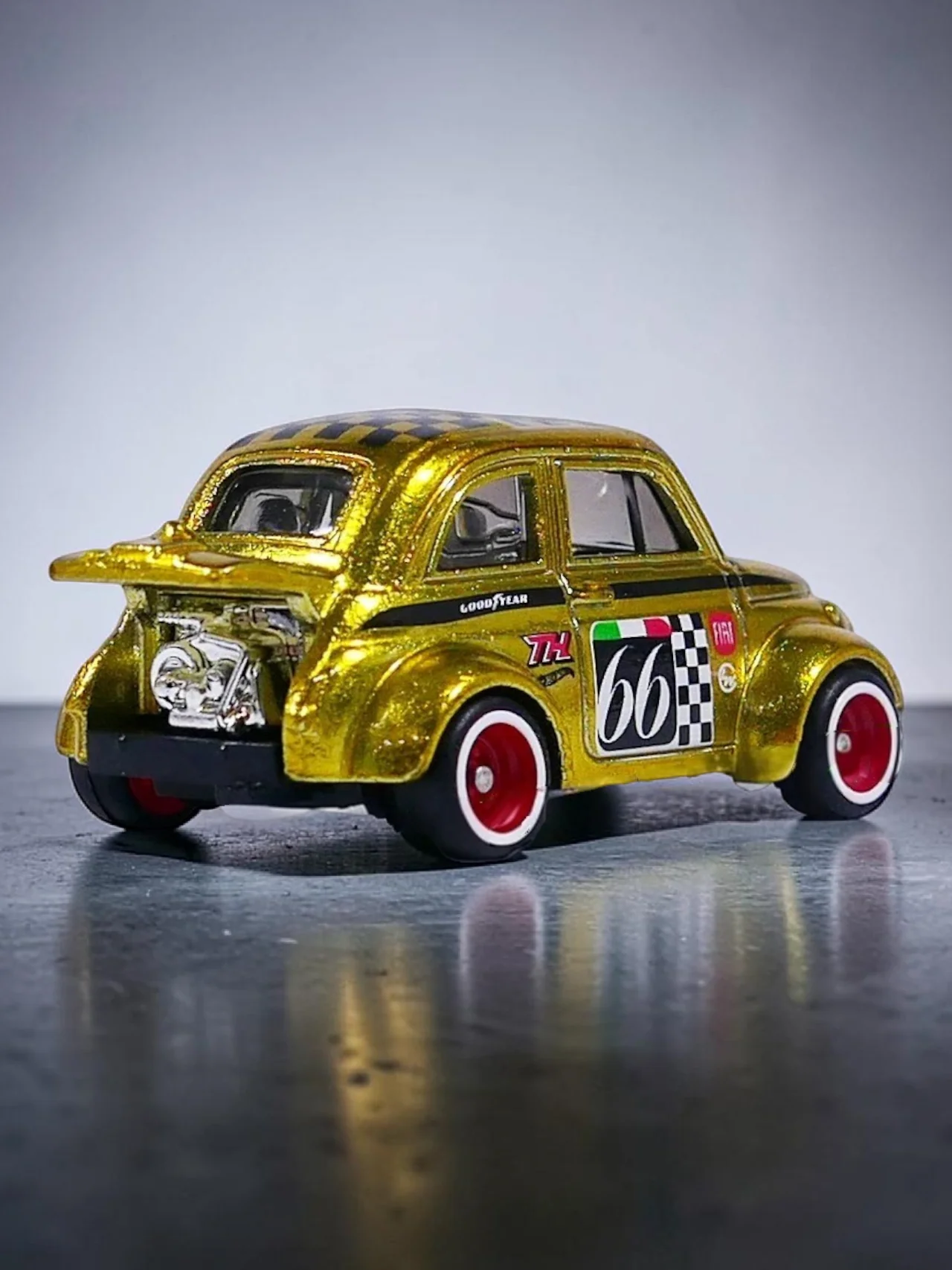 HotWheels '60S FIAT 500D MODIFICADO' Imported Mainline 1:64 Scale Super Treasure Hunt (With protector)RLC - Image 4