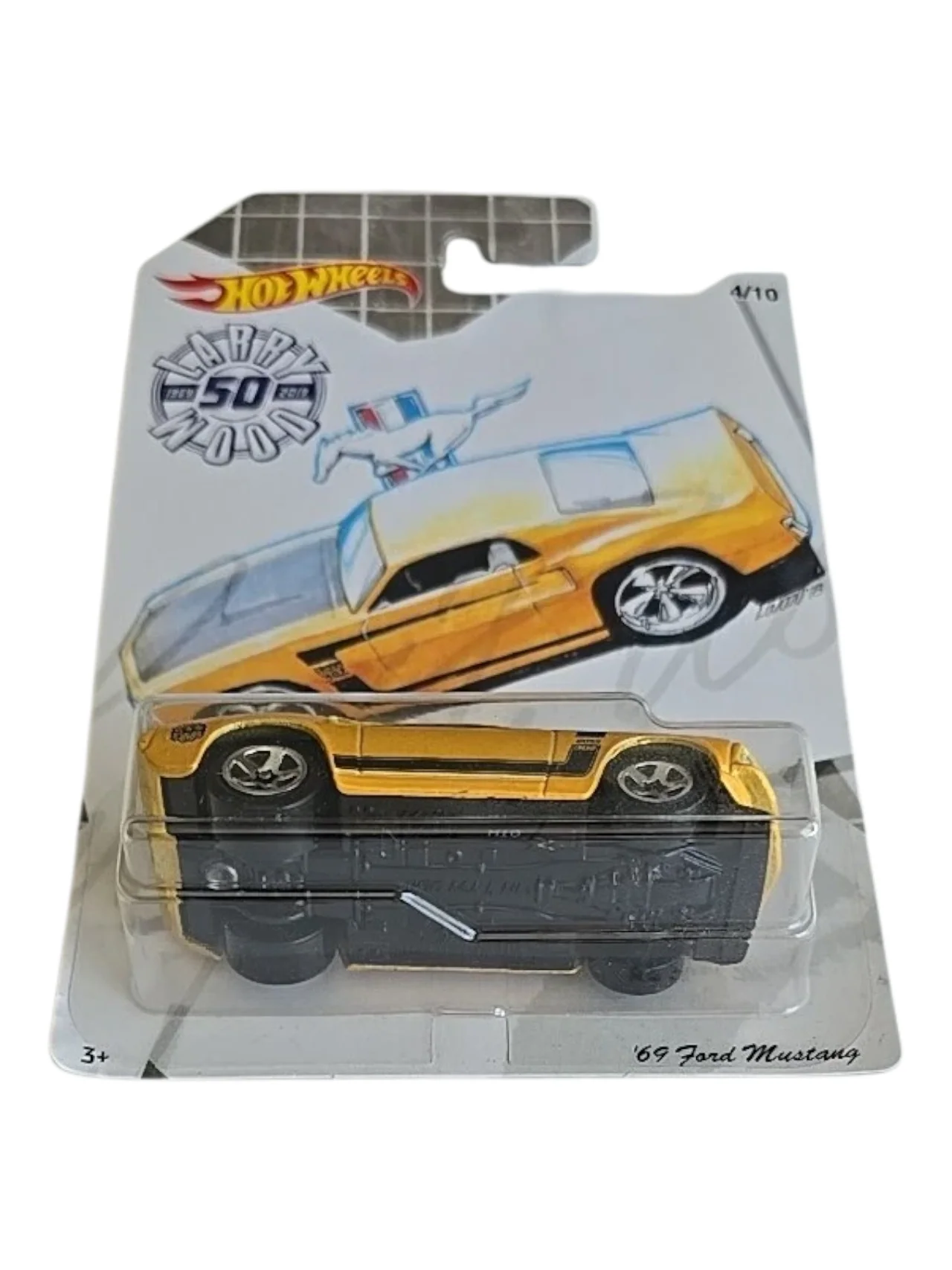 HotWheels 69 ford mustang 1959 larry 50 Imported Card Art 1:64 Scale - Image 2