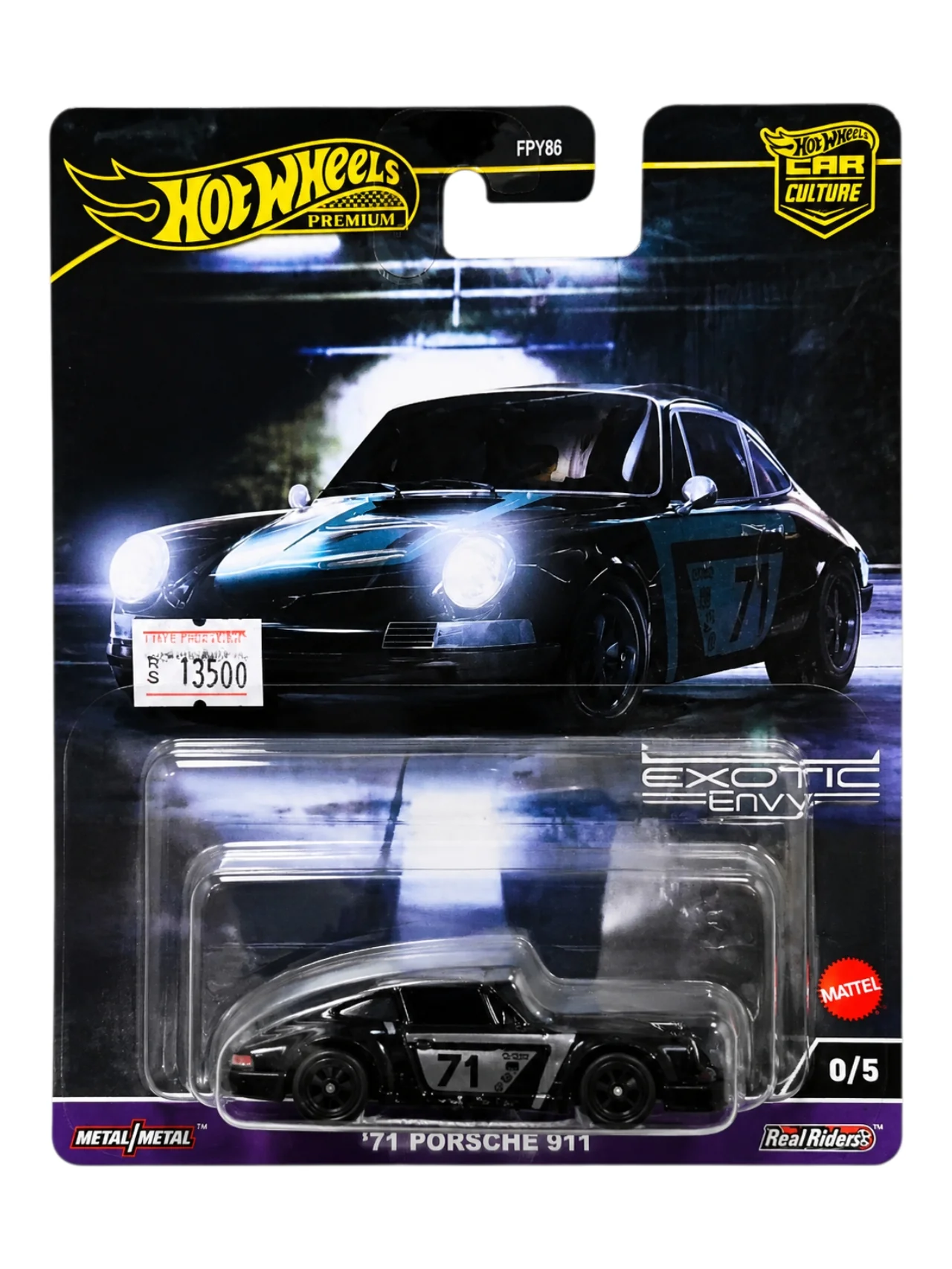 HotWheels '71 Porsche 911 Car Culture Exotic Envy (Chase piece)Diecast Metal With Rubber Wheels Premium car 1:64 Scale