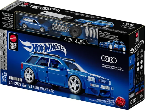 HotWheels 94 Audi Avant RS2 Building Set 10+253 Pcs Exclusive Metal Car 1:32 Scale (box damaged) - Image 2