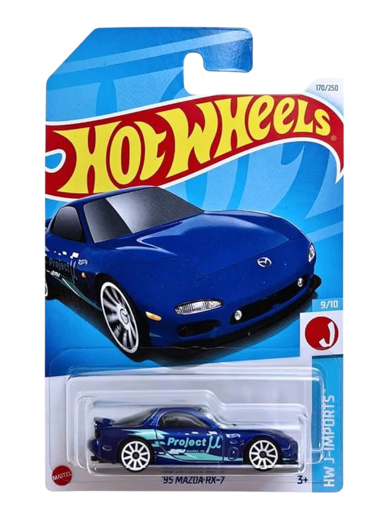 HotWheels 95 Mazda RX-7 Imported Mainline 1:64 Scale (Card is Damage Car is in Mint condition)