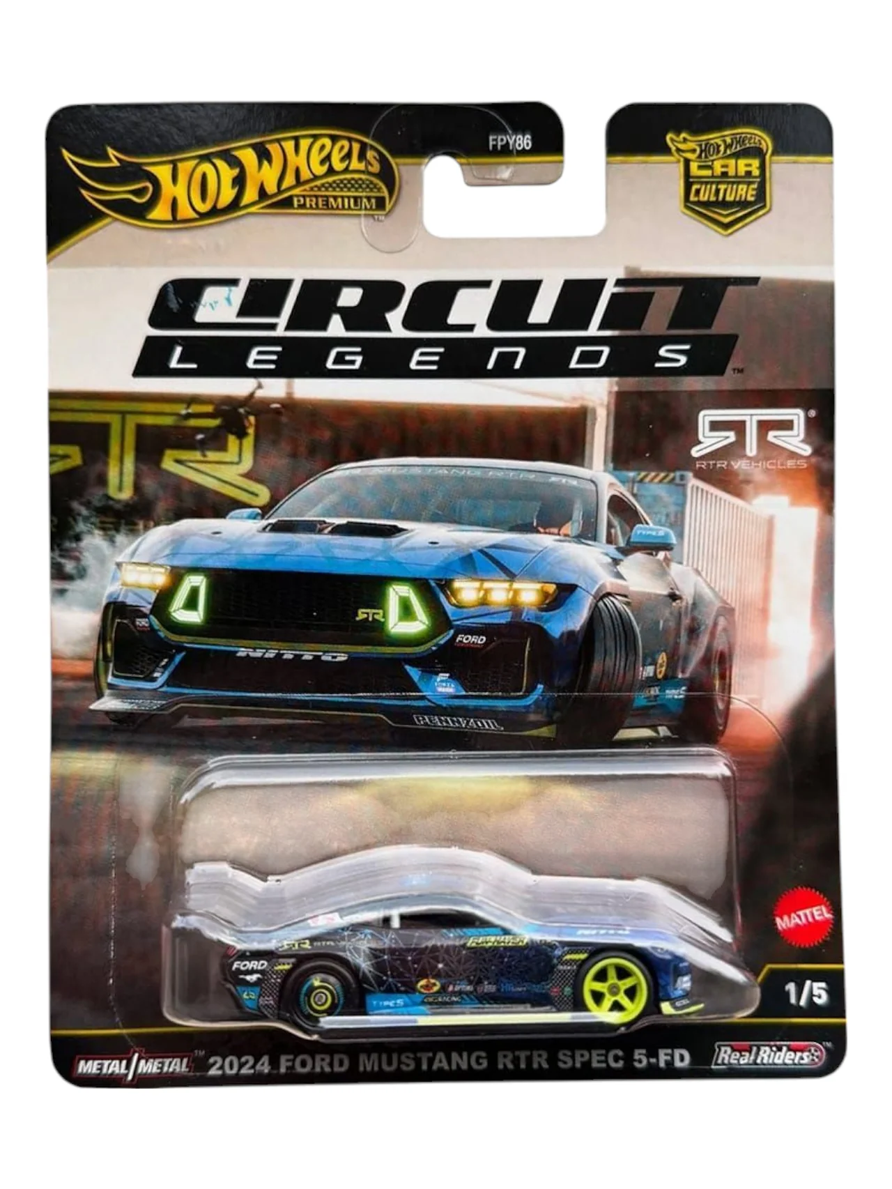 HotWheels Car Culture Circuit Legends 2024 Ford Mustang RTR Spec 5-FD Imported Premium 1:64 Scale
