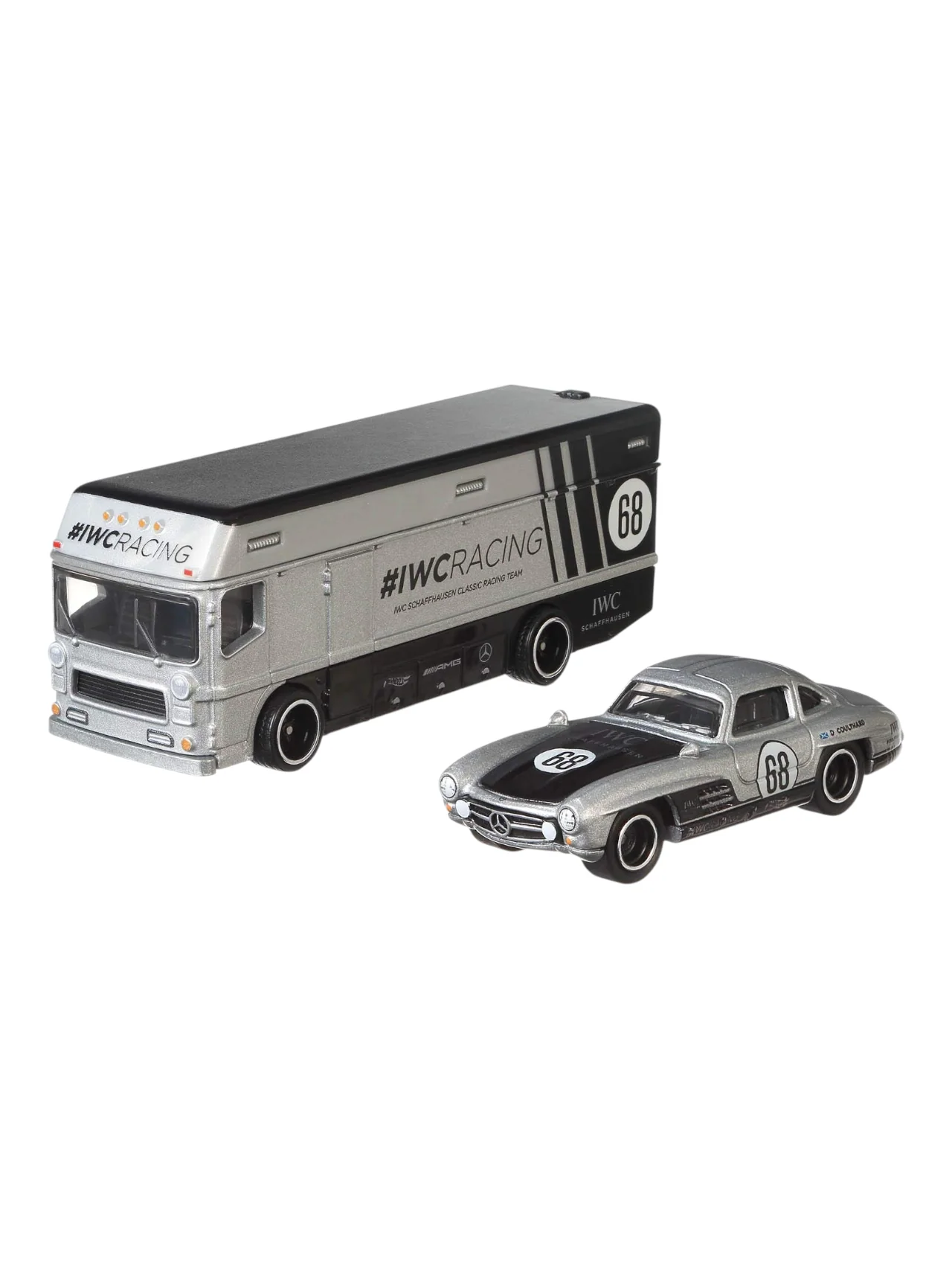 Hotwheels car Culture Mercedes Benz 300 sl euro hauler imported team transport 1:64 Scale (blister damaged) - Image 2