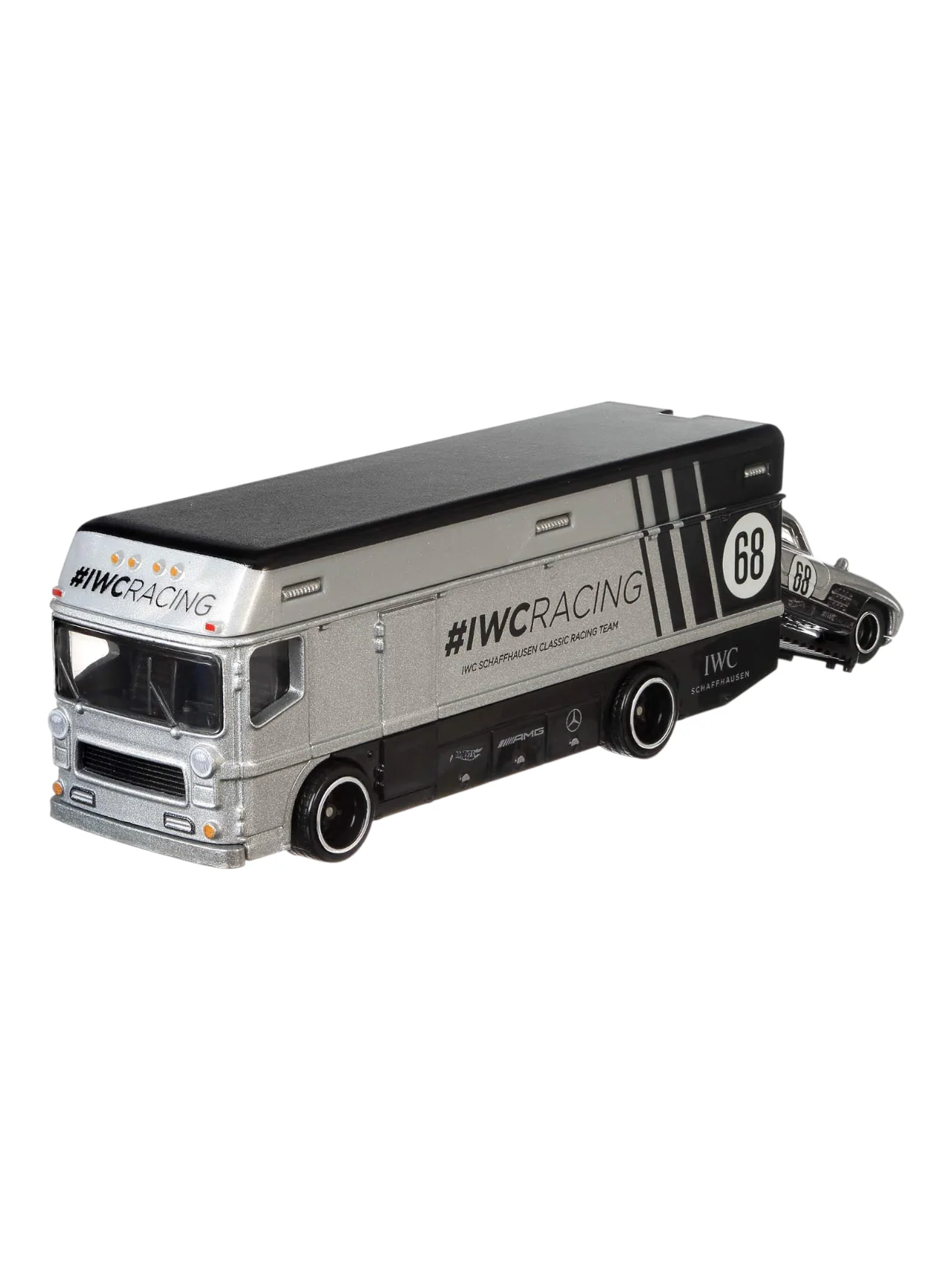 Hotwheels car Culture Mercedes Benz 300 sl euro hauler imported team transport 1:64 Scale (blister damaged) - Image 4