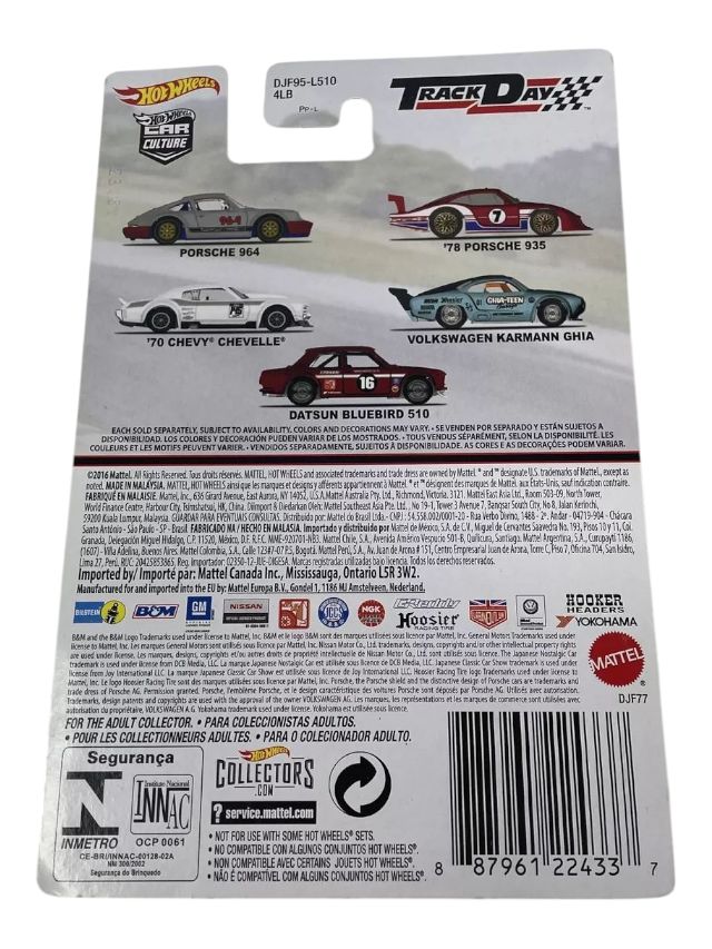 HotWheels Car Culture Track Day '70 Chevy Chevelle Imported Card Art Mainline (blister little crack car mint condition)1:64 Scale - Image 2