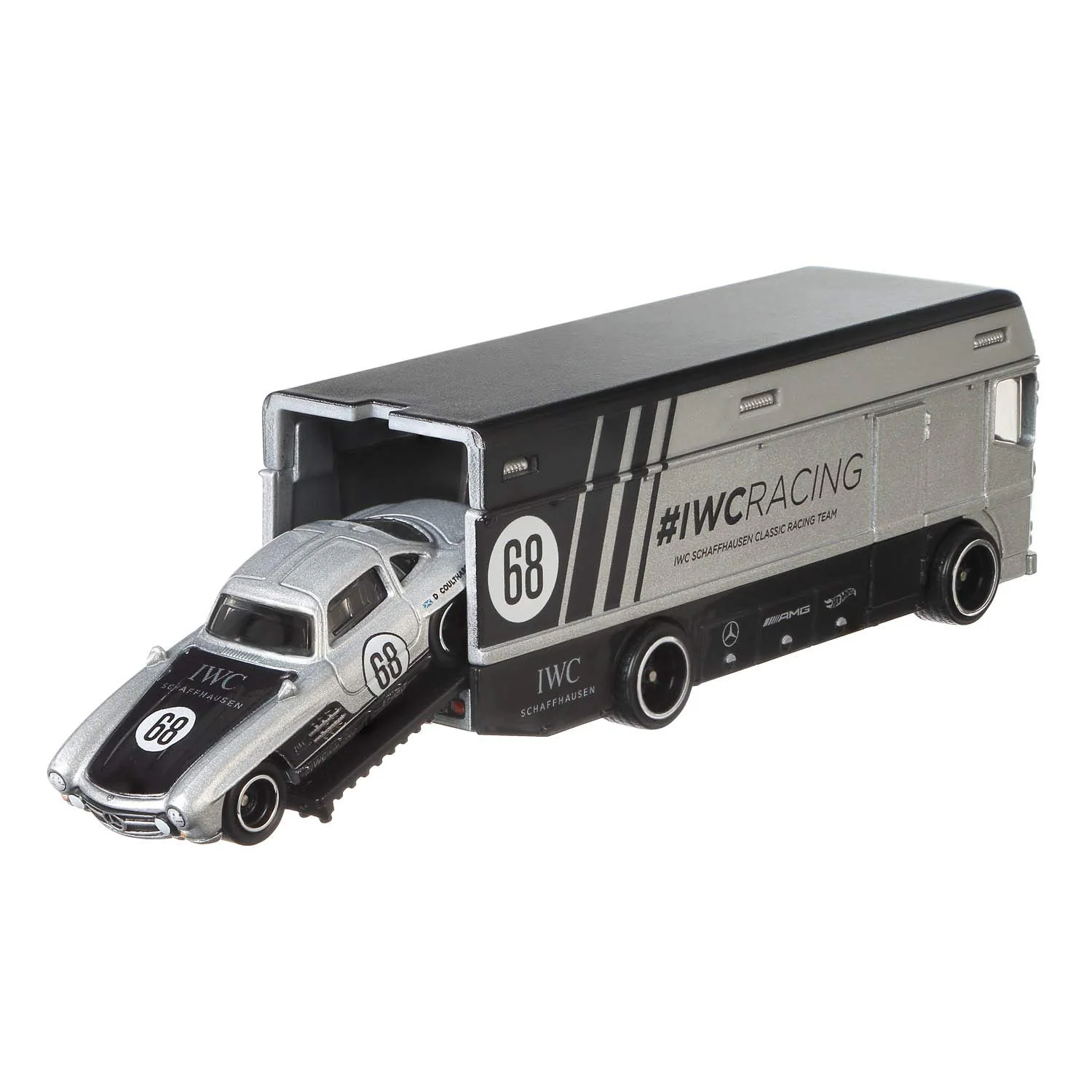 Hotwheels carr Culture Mercedes Benz 300 sl euro hauler imported team transport 1:64 Scale - Image 3