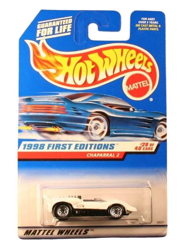 HotWheels Imported Mainline Old Card Art 1998 First Editions Chaparral 2 #28/40 1:64 Scale Die-Cast Car