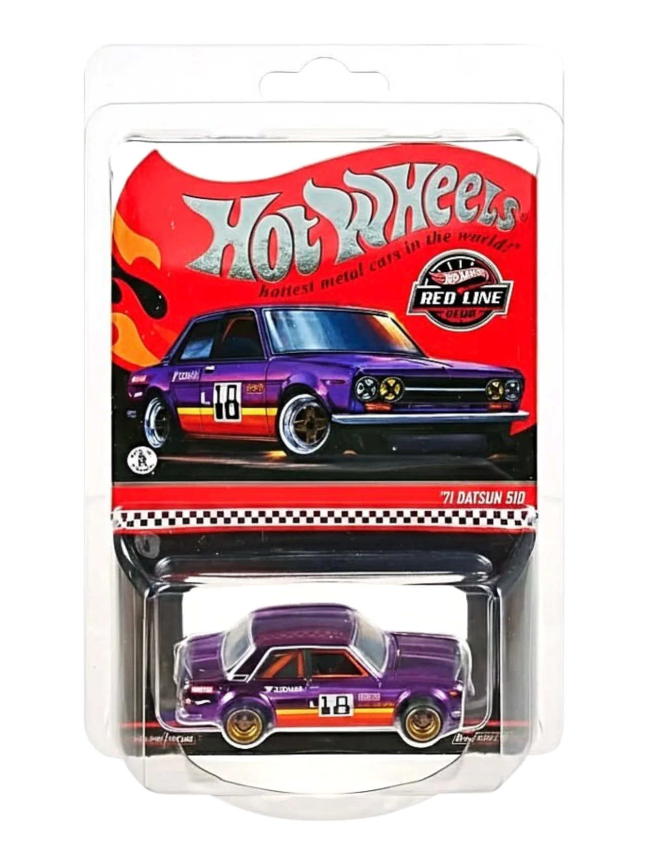 Hotwheels '71 datsun 510 imported premium RLC 1:64 scale with protector - Image 2