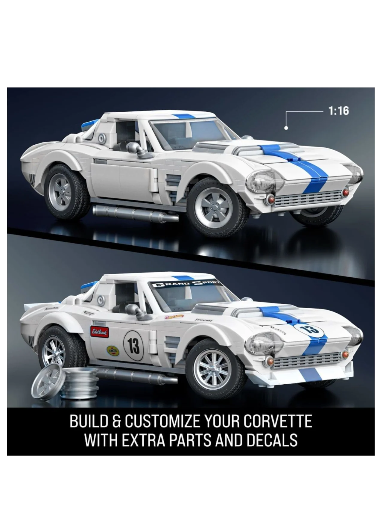 HotWheels Elite Series Corvette Grand Sports Imported Brick Shop 1:16 Scale - Image 3