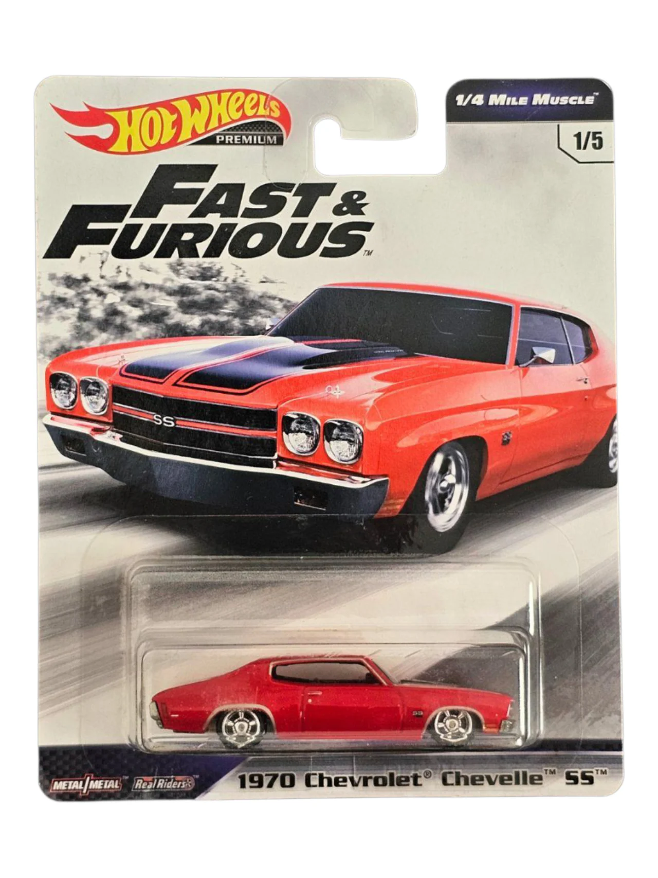 HotWheels Fast and Furious 1/4 Mile Muscle 1970 Chevrolet Chevelle SS Imported Premium 1:64 Scale