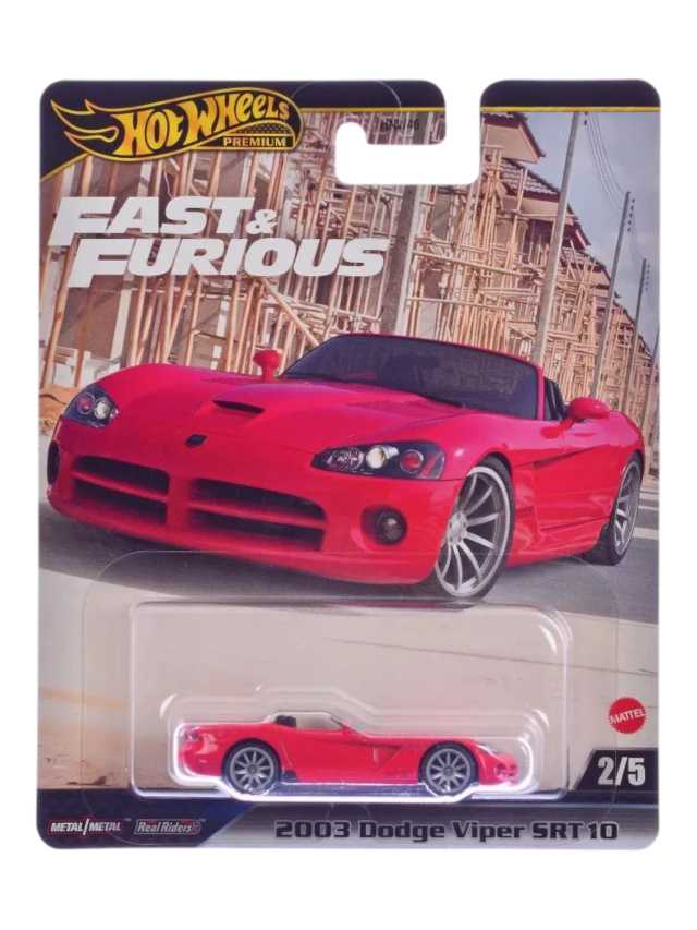Hotwheels fast and Furious 2003 Dodge viper srt 10 imported premium collection 1:64 scale
