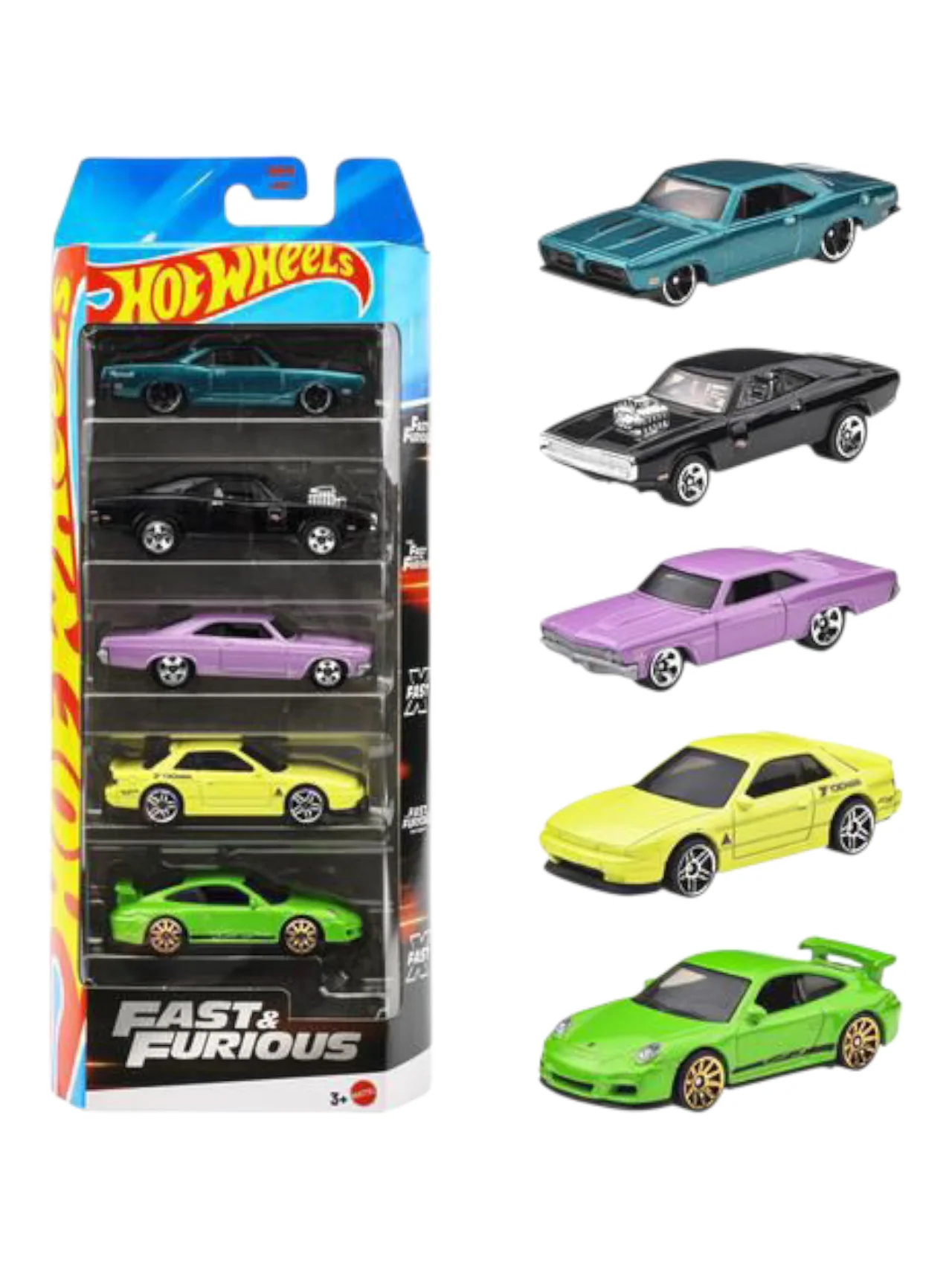 HotWheels Fast and Furious Imported Mainline Pack of 5 1:64 Scale