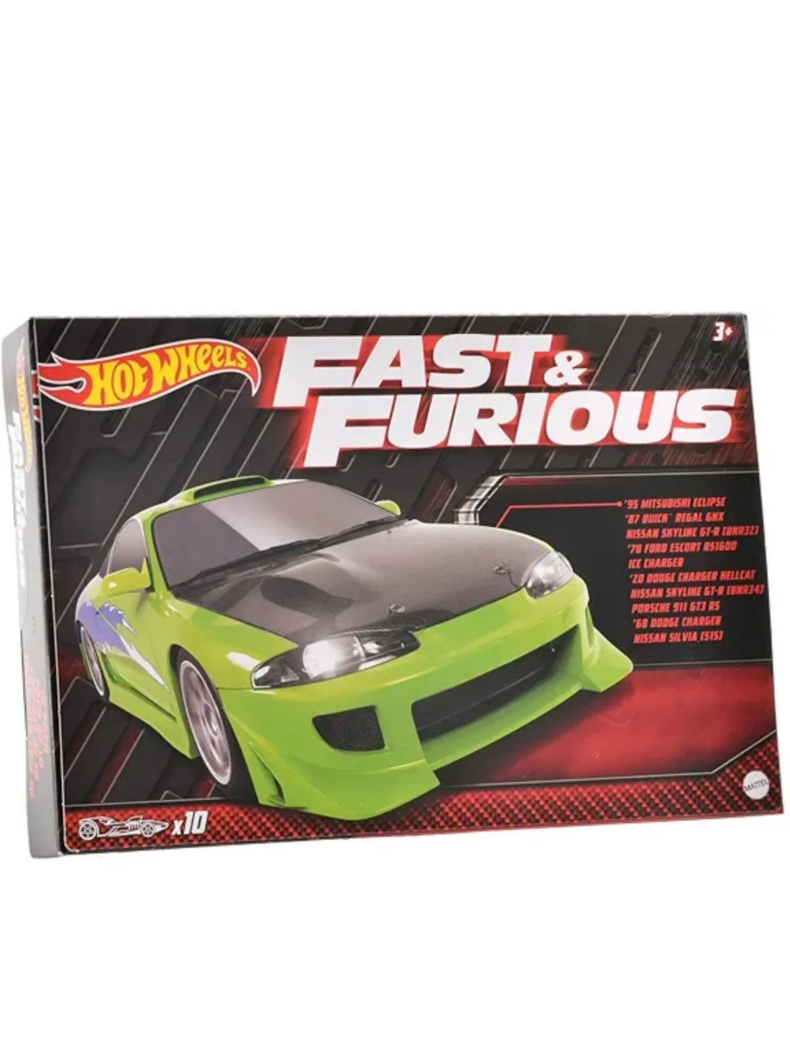 HotWheels Fast & Furious Pack of 10 1:64 scale imported collection multipack (box damaged car is mint condition)