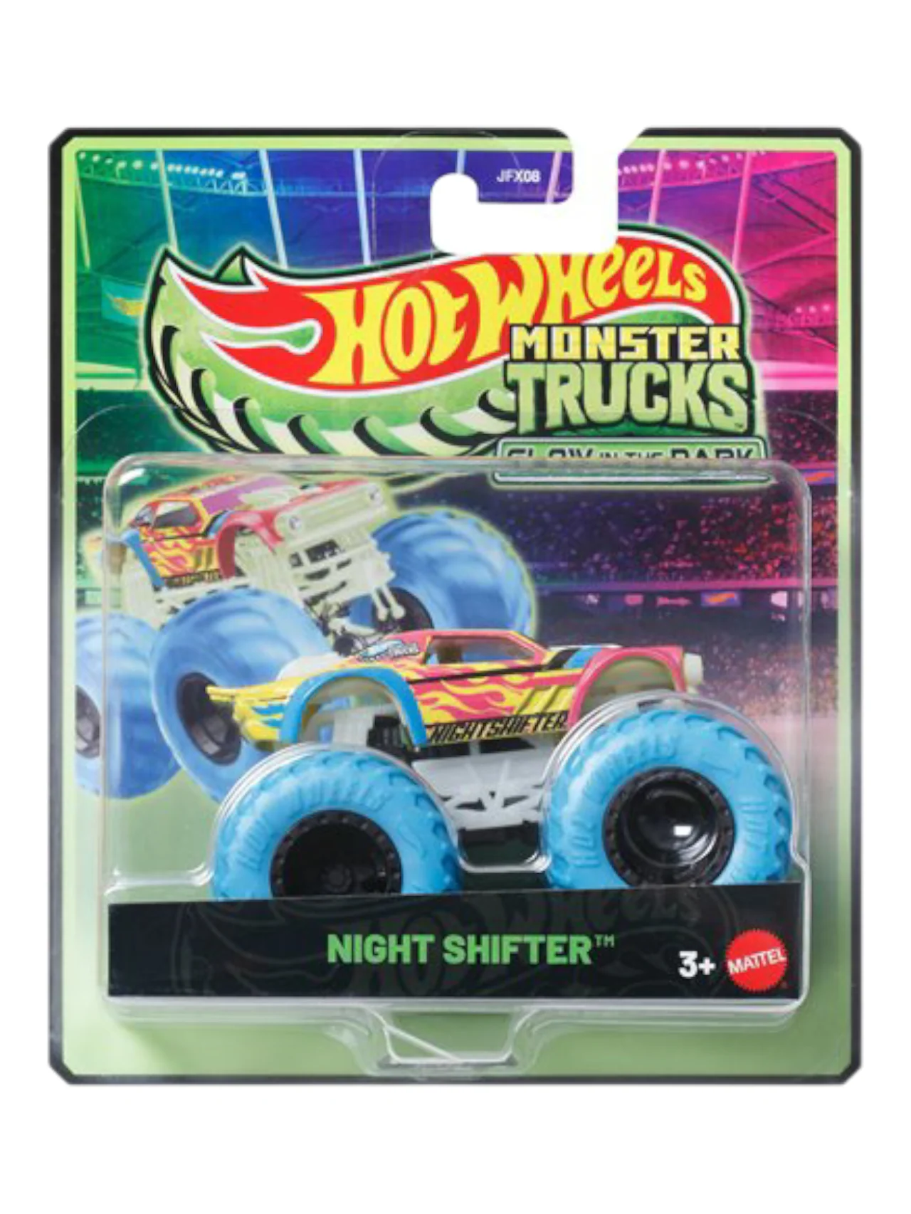 HotWheels monster trucks big rigs glow in the dark night shifter 1:64 Scale JFX08 - Image 2