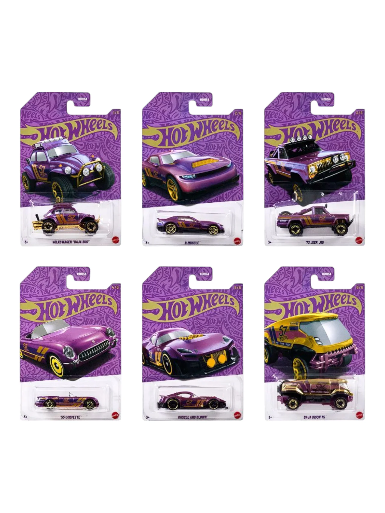 HotWheels 57th aniversary Pearl and Chrome Set of 24 Cars with Chase Piece 1:64 Scale - Image 2