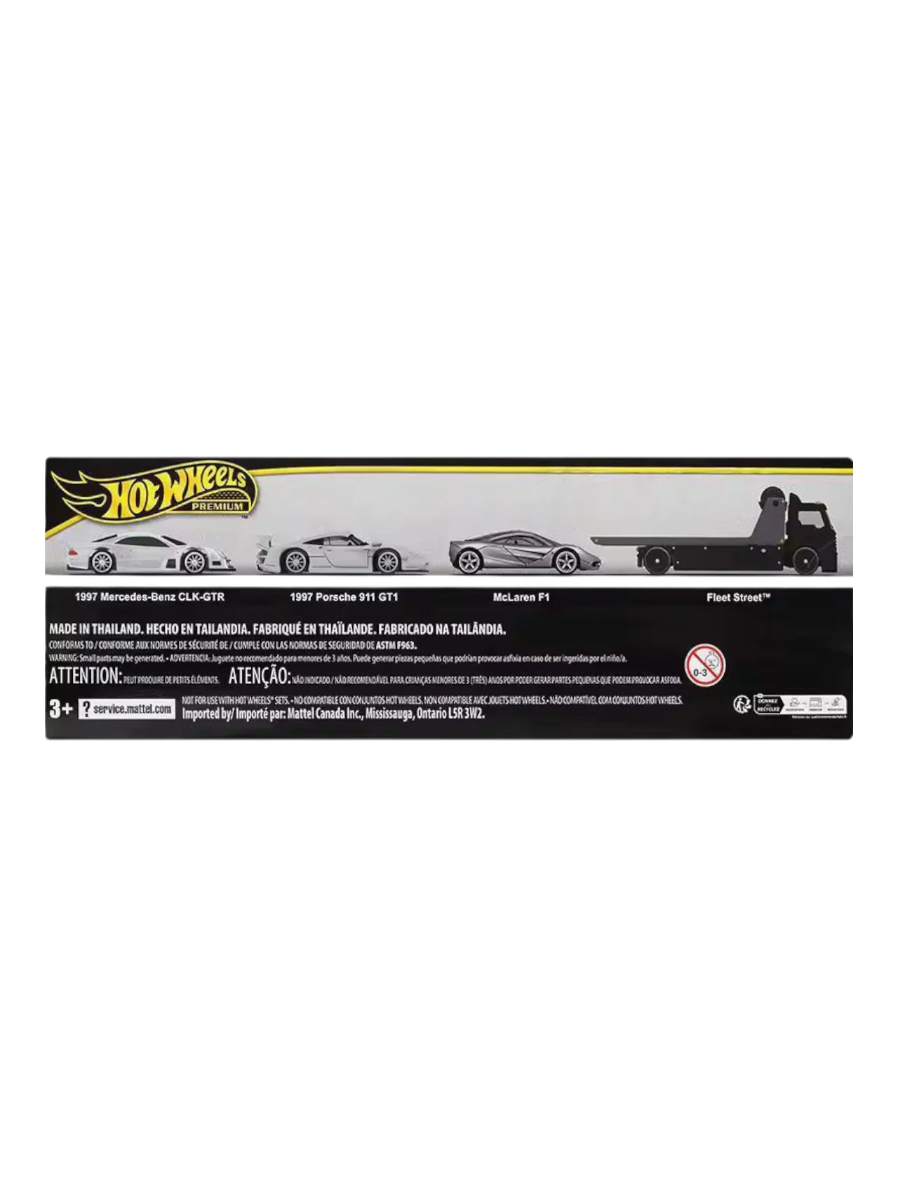 HotWheels Imported Premium Fleet Series 1997 Porsche 911 GT1,Mclaren F1,1997 Mercedes-Benz CLK-GTR 1:64 Scale Diorama(Box Damaged) - Image 5