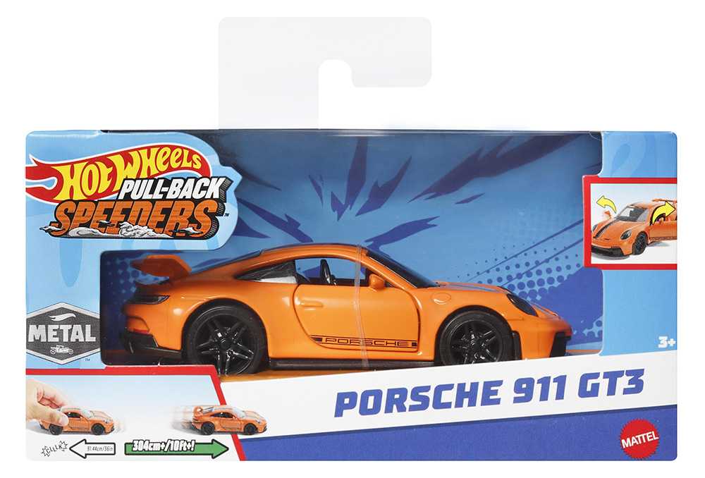 HOTWHEELS Pull-Back SPEEDERS Porsche 911 GT3 Imported Collection 1:32 Scale - Image 4