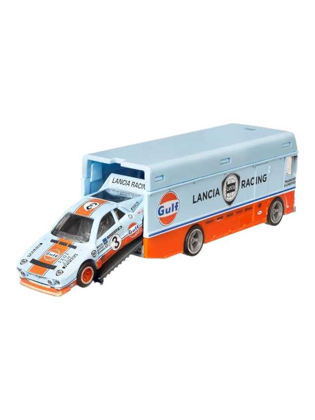 Hotwheels real riders lancia rally 037 euro hauler imported team transport 1:64 scale - Image 5