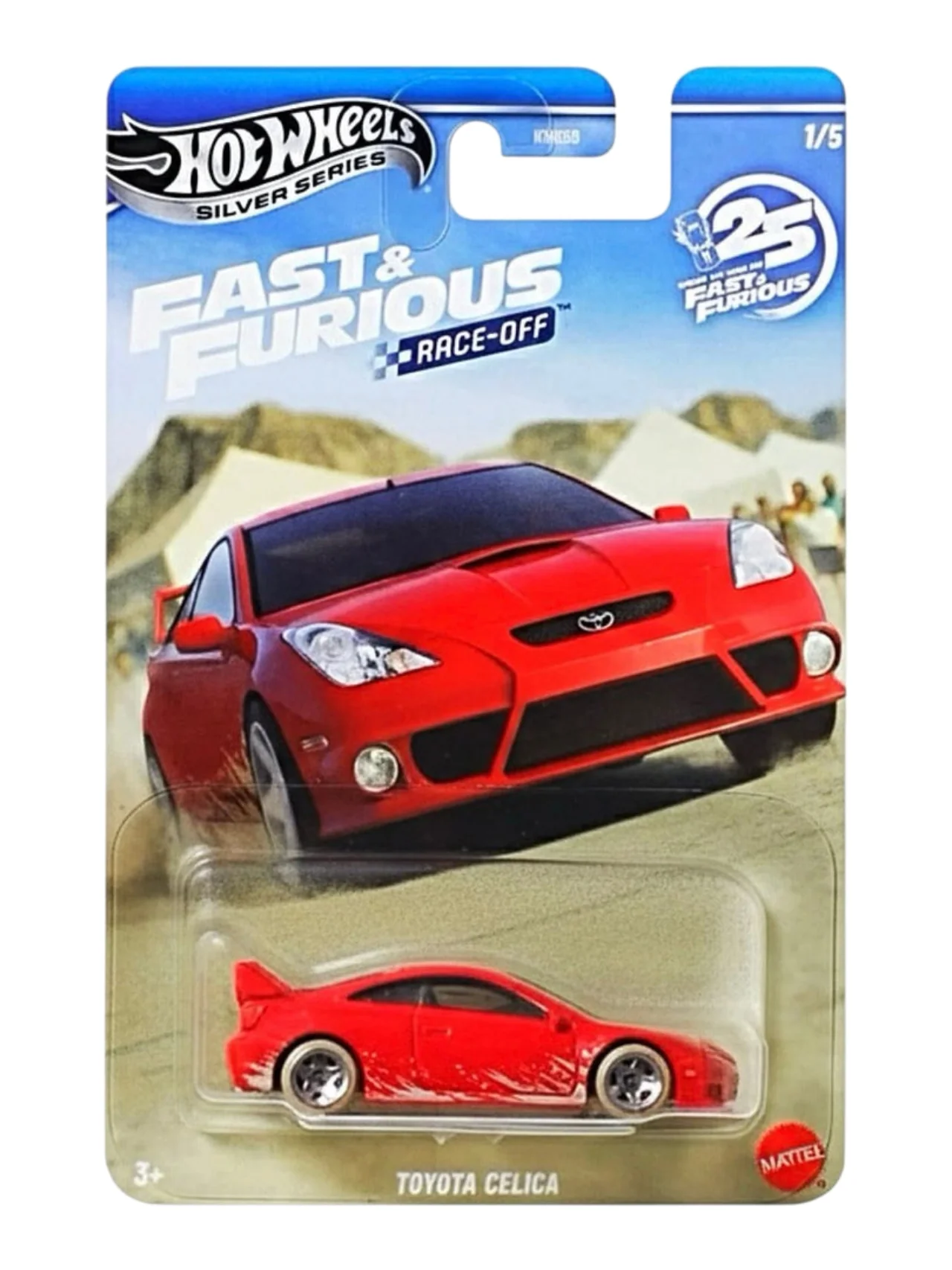 HotWheels Silver Series Fast And Furious Race- Off Set Of 5 Diecast Toyota Celica , Mazda RX-7 , Honda S2000 , Civic Eg , Volkswagen Jetta Mk3 1:64 Scale - Image 2