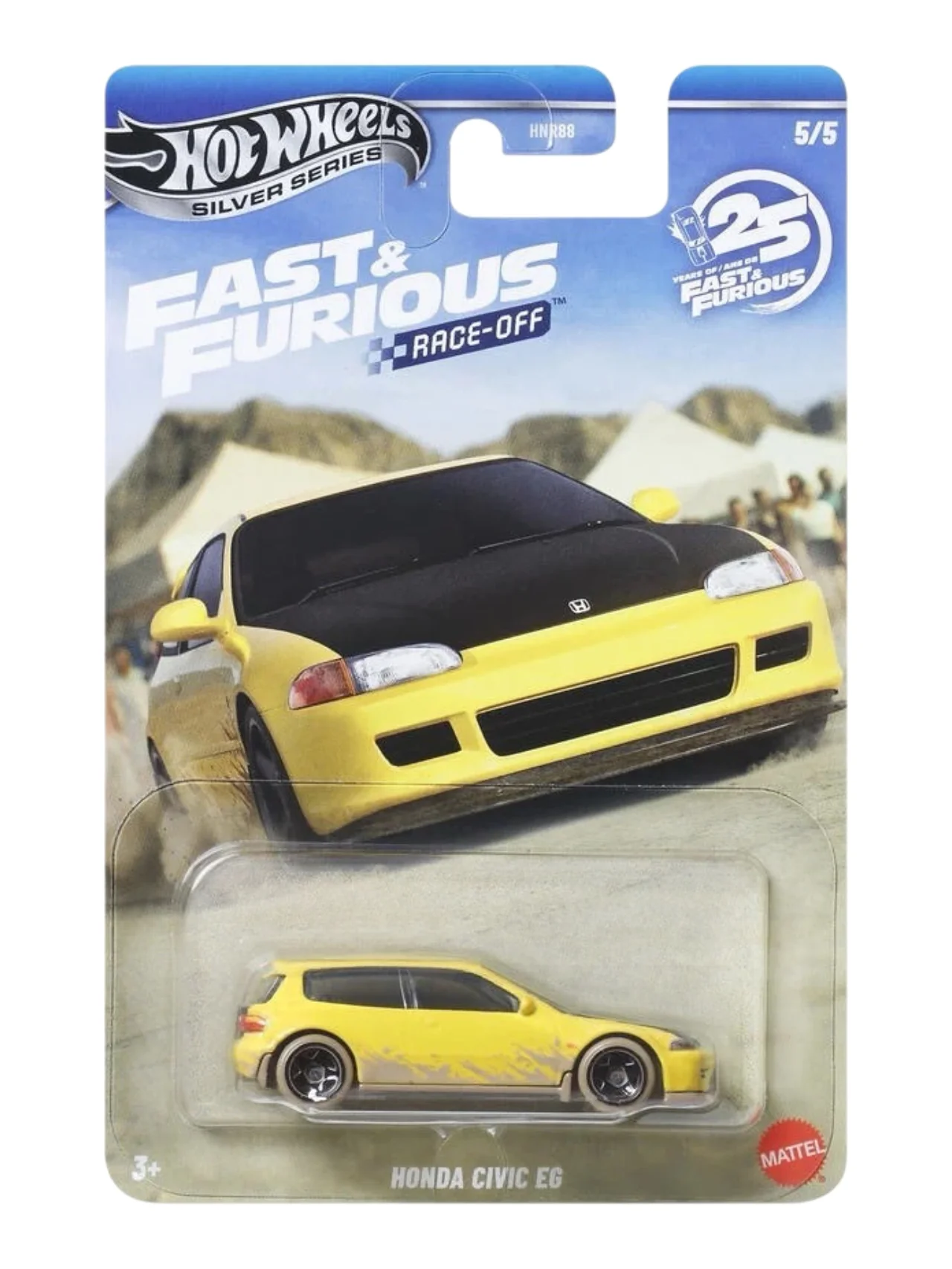 HotWheels Silver Series Fast And Furious Race- Off Set Of 5 Diecast Toyota Celica , Mazda RX-7 , Honda S2000 , Civic Eg , Volkswagen Jetta Mk3 1:64 Scale - Image 4