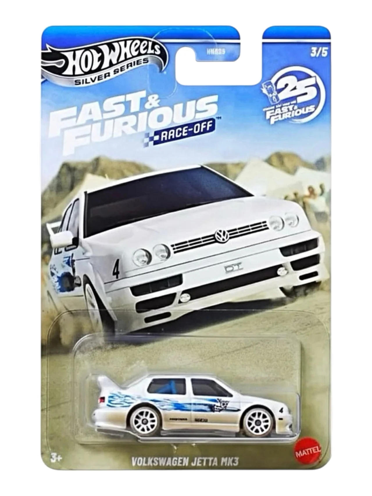 HotWheels Silver Series Fast And Furious Race- Off Set Of 5 Diecast Toyota Celica , Mazda RX-7 , Honda S2000 , Civic Eg , Volkswagen Jetta Mk3 1:64 Scale - Image 5