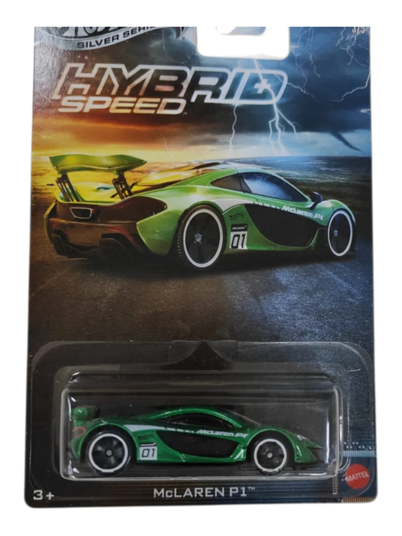 HotWheels Silver Series Hybrid Speed 'Mclaren P1 Imported Card Art 1:64 Scale - Image 2