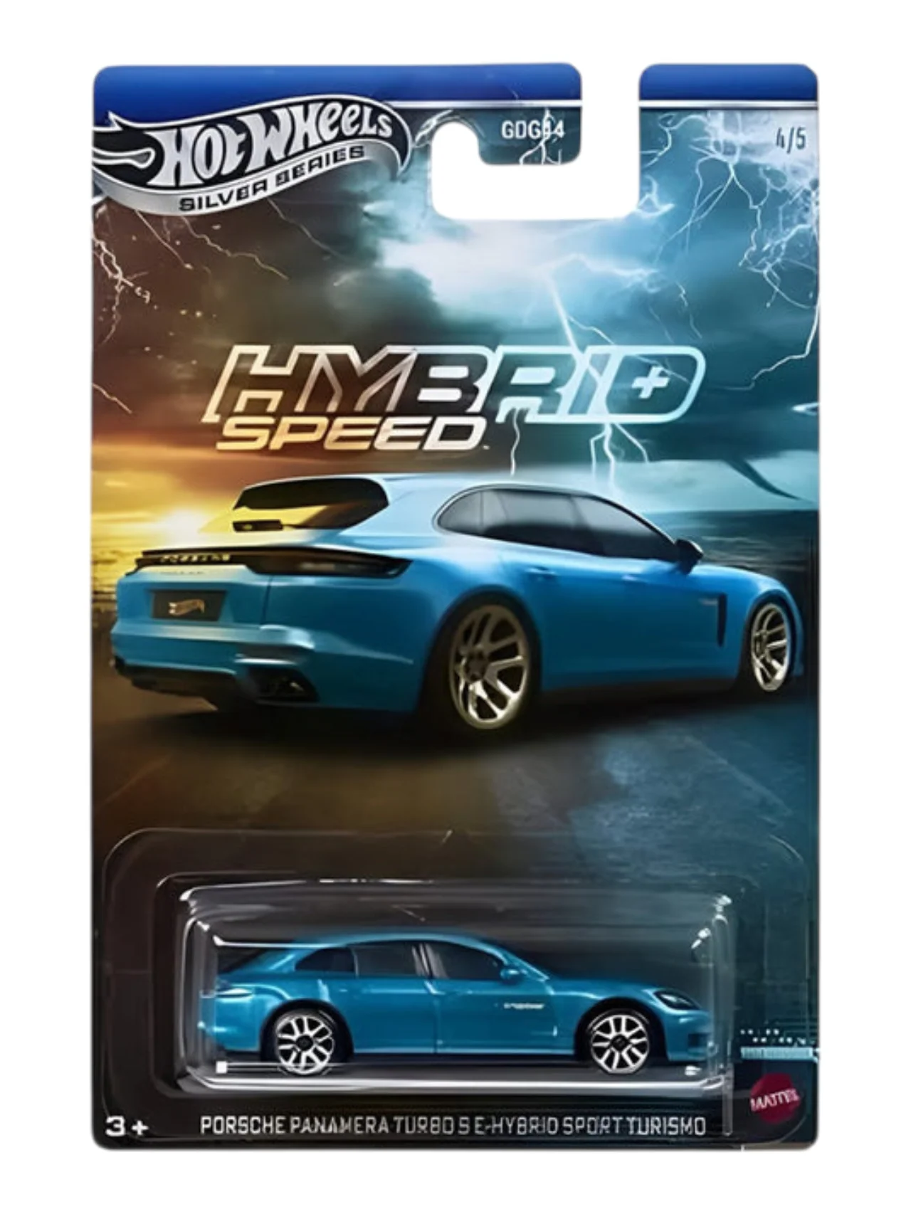 HotWheels Silver Series Hybrid Speed 'Porsche Panamera Turbo S E-Hybrid Sport Volture de Sport Hybride Turismo Imported Card Art 1:64 Scale - Image 2